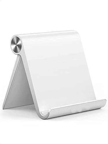 STRIFF UPH2W Multi Angle Tablet/Mobile Stand. Holder for iPhone, Android, Samsung, OnePlus, Xiaomi. Portable,Foldable Stand.Perfect for Bed,Office, Home,Gift and Desktop (White)