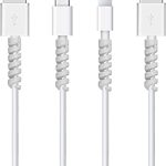 STRIFF 12 Pieces Highly Flexible Silicone Micro USB Protector, Mouse Cable Protector, Suit for All Cell Phones, Computers and Chargers (White)