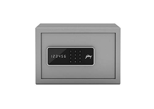 Godrej Forte Pro 10 Litres Digital Electronic Safe Locker for Home & Office with Motorized Locking Mechanism (Light Grey)