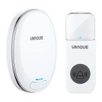 UN1QUE Wireless Door Bell for Home – Small Calling Bell for Office, 1000ft Long Range with 36 Chimes, 100dB Louder Volume, 4 Level Volume, LED Light, Info Board Design, IP44 Waterproof (1 Smart Receiver and 1 Portable Push Button)