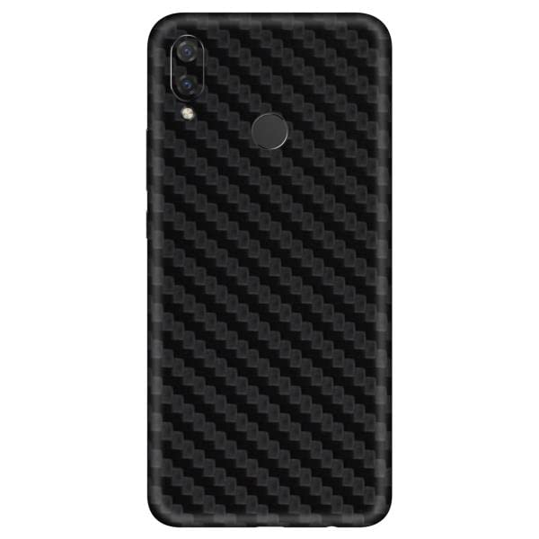 Gadget Gear Huawei P Smart Plus (2019) Vinyl Carbon Fibre Mobile Skin (Only Back Side) – Black Color