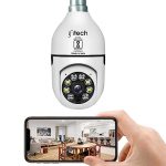 IFITech Bulb Shape Indoor HD 3MP CCTV WiFi Camera | Motion Sensor LED Light | Pan/Tilt |Two- Way Audio | 256 GB SD Card Support(Not Included) | Perfect for Home, Shop, Godown & Office Monitoring