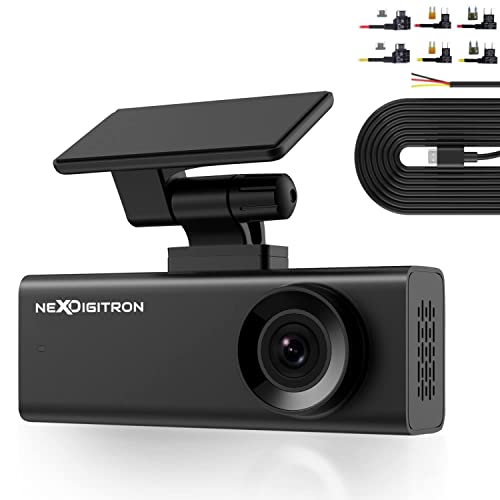 NEXDIGITRON A3 Car Dash Camera with Hardwire Kit, 24 Hours Continuous Time-Lapse Parking Mode, 1080p H.265 F2.0 140° G-Sensor WiFi, Upto 128GB Supported (Made in India)
