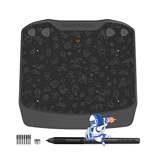 GAOMON S630 Android OS Supported Graphics Pen Tablet with 4 Express Keys 8192 Levels Pressure Battery-free Pen for Digital Drawing Beginners Osu Gaming 2D 3D Animation (Black)