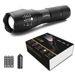 amiciVision Metal LED Flashlight, XML T6 CREE LED Water Resistant Zoomable Torch with 5 Lighting Modes for Camping, Hiking (with 3*AAA Battery)