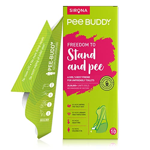 PEE BUDDY 10 Funnels Disposable Female Urination Device for Women | Portable, Leak-proof Stand and Pee Funnels for Women, Girls| Public Toilets, Travel, Camping, Hiking and Outdoor Activities