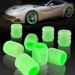 BIGXEN All New Car/Bike Wheel Tire Rim Air Valve Cap Radium Tyre Air Cover Glow Radium Light Neon(Green- 8pc)