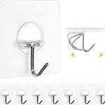 Dargoba Adhesive Wall Hook 20 Pack, wall hooks for hanging strong, Heavy Duty Sticky Hooks for Hanging, Transparent Reusable Waterproof Adhesive Hooks for Wall, Stick-on Hook for Wall Hangers, Bedroom, Bathroom, Kitchen Accessories Items