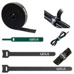 Gizga Essentials Cable Organiser, Cord Management System for PC, TV, Home Theater, Speaker & Cables, Reusable Cable Organizer for Desk, Double Sided Hook & Loop Wire, Reusable Cable Ties Strap