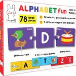 Play Poco Alphabet Fun Type 2-78 Piece Alphabet Matching Puzzle – 7 Different Ways to Play and Learn – Includes 78 Large Puzzle Cards with Beautiful Illustrations