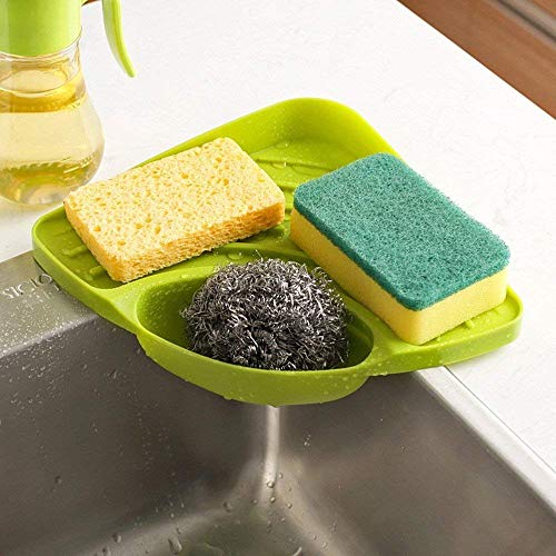 Zollyss Plastic Multicolorpurpose Storage Organizer Corner Tray For Kitchen Sink Wash Basin (Multicolor, Standard Triangular