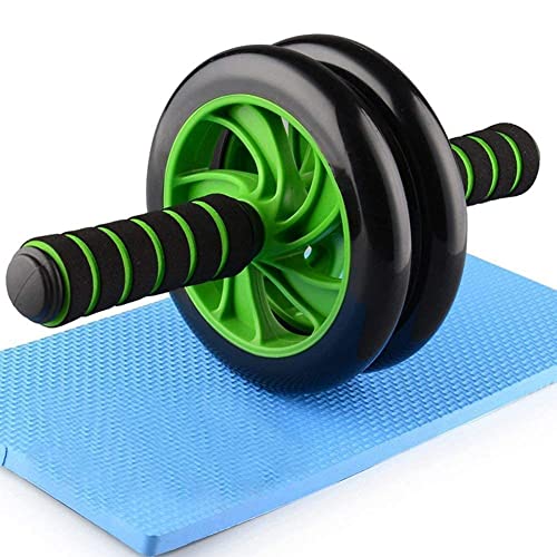 Gadget Deals Anti Skid Double Wheel- AB Roller -for Abdominal Stomach – ab excersice equipment – abs workout equipment -with Knee Mat ab excerciser Steel Handle for men ab roller wheel