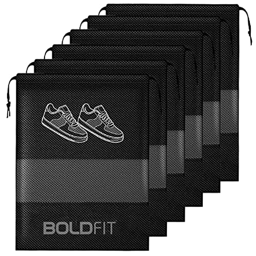Boldfit Shoe Bag for Travel & Storage Travel Organizer for Women & Men Travel Accessories Shoe Organizer Shoe Bags Pouches Travel Shoe Cover for Travelling Travel Essentials – Pack of 6 Shoe Pouch