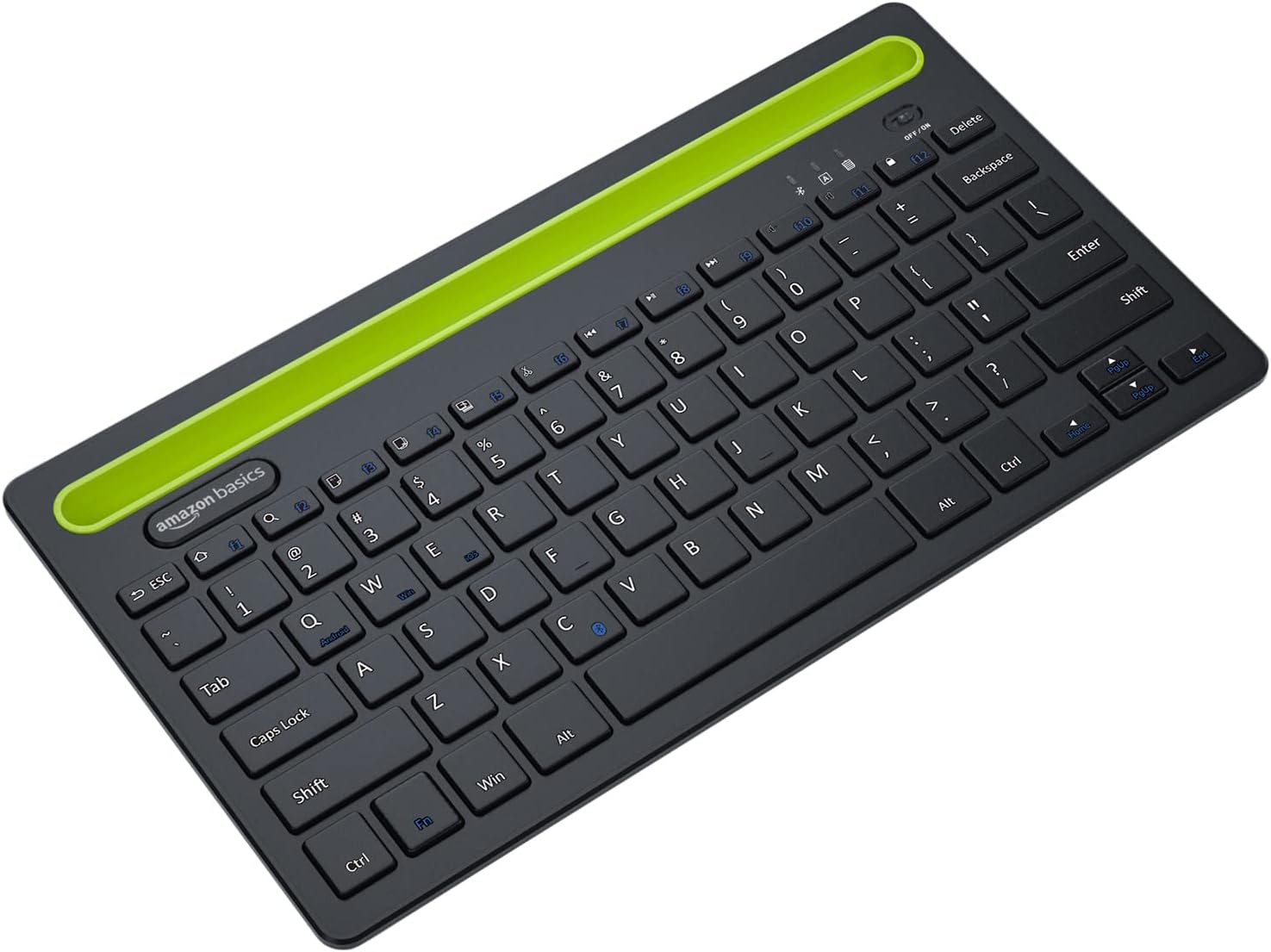 Amazon Basics Wireless Bluetooth Multi-Device Keyboard for Windows, Apple iOS Android Or Chrome, Compact Space-Saving Design, for Pc/Mac/Laptop/Smartphone/Tablet (Black)