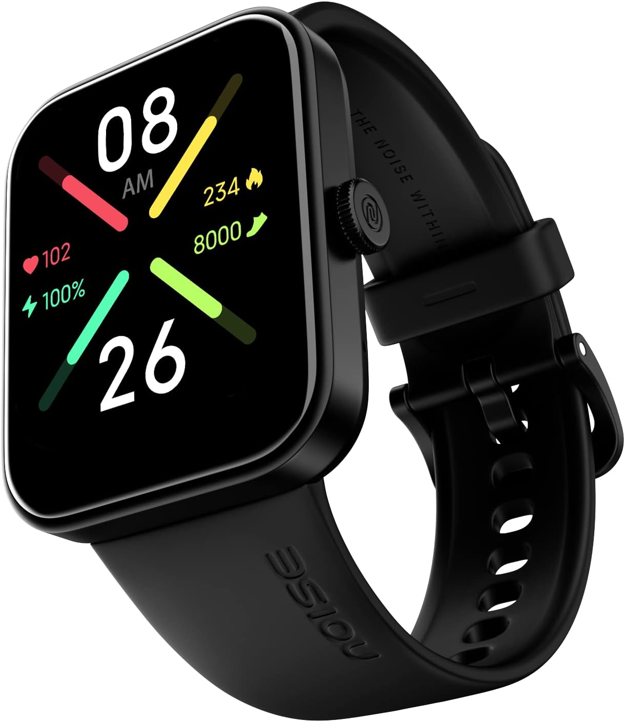 Noise Pulse Go Buzz Smart Watch with Advanced Bluetooth Calling, 1.69" TFT Display, SpO2, 100 Sports Mode with Auto Detection, Upto 7 Days Battery (2 Days with Heavy Calling) – Jet Black