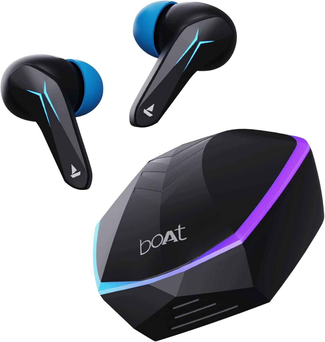 boAt Immortal 121 TWS Wireless Gaming in Ear Earbuds with Beast Mode(40ms Low Latency), 40H Playtime, Blazing LEDs, Quad Mics ENx Signature Sound, ASAP Charge(10 Mins= 180 Mins)(Black Sabre)