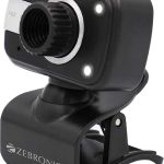 ZEBRONICS Zeb-Crystal Clear Web Camera with 3P Lens,Built-in Microphone,Auto White Balance,Night Vision and Manual Switch for LED (Black)