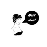 GADGETS WRAP Woman Exclaiming Well Done Vinyl Decal Bathroom Toilet Sticker Black 4Ws-0038