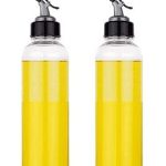 KARM CREATION Food-Grade Plastic 1 litres Oil Dispenser/pour for Cooking, Easy Flow Oil and Vinegar Bottle, Liquid Dispenser, Transparent, Unbreakable PACK OF 2 PSC oil dispenser with 1 psc oil brush