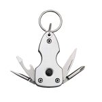 Stealodeal Silver Keychain with Torch, Screwdriver & Bottle Opener Key Chain
