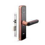 QUBO Smart Door Lock Essential from Hero Group | 5-Way Unlocking | Fingerprint | Pincode | RFID Access Card | Bluetooth Mobile App | Mechanical Key | OTP Access | (Copper)