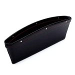 AUGEN Car Console Side Storage Organizer Universal Slim Seat Gap Filler Leather PU Pockets Card Mobile Holder Storage Box (Black)(Pack of 1)
