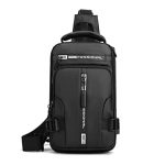 NAXUE Sling Bag For Men Shoulder Crossbody Backpack Waterproof Gadget Organizer Chest Bag For Travel Messenger Bag Anti-Theft Side Chest Bag With USB Charging Port & External Mobile Zipper Pocket.