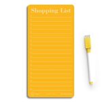 3 Lines Grocery Shopping List Fridge Magnet with Marker|Smart Planning & Shopping for Family, Working Professionals|Personal Organisers,to Do List|Size 12×24 cms Acrylic Board |Papaya Color| L
