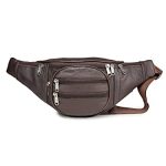 K London Real Leather Brown Waist Bag Fanny Bag Travel Pouch Passport Holder (246_BRN)