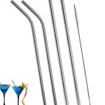 NURIOR steel straws for drinking straw steel straw for kids with straw cleaning brush metal straw reusable straw straw for kids reusable metallic straw for kids smart home gadget smart gadgets forhome