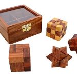 STAR CRAFT Wooden Puzzle Game Handcrafted Pure Natural Rosewood Puzzle Game Set Brain Teaser for Teens and Adults & Childrens Puzzle Set (Set 4)