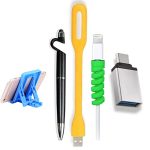 Granded Gift Special Gadget kit – Interesting and Unique Gift for Men, Boys and Girls -3 in 1 Stylus Pen, USB lamp, Wire Protectors, Type-c OTG and Flexible Mobile Stand