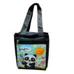 Gamins Gadgets Bags Polyester Waterproof 3D Printed Panda School Lunch/Tiffin Bags Meal Holder for Kids Storage Bag College and School Black Panda Lunch Box Bag for Boys and Girls