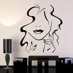 Gadgets Wrap Sexy Woman Vinyl Wall Decal Girl Beauty Hair Salon Lips Nails Makeup Wall Stickers (Multicolor)