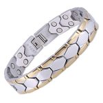 AMAZHEAL Bio Magnetic Latest Therapy Double Ton Titanium Metal Bracelet For Men & Women