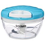 Amazon Brand – Solimo Plastic 500 ml Large Vegetable Chopper with 3 Blades, Blue