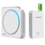 Un1que Wireless Door Bell for Home, Self-Powered Battery Free Cordless Calling Bell-1000ft Range with 38 Chimes,LED Light,4 Levels Volume (White)