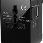 rts Type C (USB C) And USB A Universal Travel Adapter / International All in One Worldwide Universal Travel Adapters –AC Wall Plug Charger with Type c USB Charging Ports 2.4A Type C & 2.4A USB-A Ports travel adapter for Phone, Laptop, Mobile, Camera, Tablet (Black)