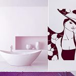 GADGETS WRAP Woman with Hat Art Designed Wall Decal Vinyl Wall Decal Decoration Sticker