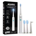 AGARO COSMIC Lite Sonic Electric Toothbrush for Adults with 6 Modes, 3 Brush Heads, 1 Interdental Head and Rechargeable with 3.5 Hours Charge Lasting up to 20 Days, Power Toothbrush, (White)
