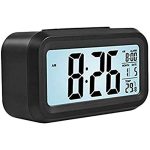 Gadgets Appliances Digital Alarm Clock Battery Operation Smart Night Light Clock with Temperature for Kids and Adults Heavy Sleepers Easy Bedroom Clock – (Black)