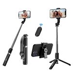 WeCool S2 Bluetooth Extendable Selfie Stick with Wireless Remote, 108 Cms Long Selfie Stick, Detachable Mobile Holder, Adjustable, Compatible for iPhone/OnePlus/Samsung/Vivo/Oppo and All Smartphone