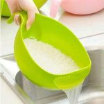 AXN Water Strainer or Washer Bowl for Rice Vegetable & Fruits (Pack of 1, Rice Bowl, Pack of 1, Green, Plastic)