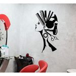 GADGETS WRAP Woman Abstract Hairdresser Wall Decoration Decal Sticker