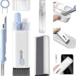 Zoxito Clean M Multifunctional 7-in-1 Gadget Cleaning Kit with Mobile Holder for Smartphone, Tablet, Laptop, Earbuds(White)