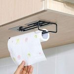 ZURATO Self ZURATO Self Adhesive Wall Mounted 3 in 1 Multi Functional Kitchen Rack for Towel Holder, Tissue Paper Rack, Wine Glass Holder – No Drilling ( 1pc Tissue Rack, Black)Toilet Paper Holder (25x4x9cm)