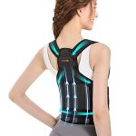 kossto Back Brace Posture Corrector for Men and Women – Adjustable Brace for Upper and Lower Back Pain Relief with Four Magnetic plates at back – Muscle Memory Support (Free Size)