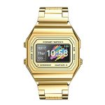 BQi Gadgets Classy Gold Luxury Design, 0.9″ IPS Display, Button Operate, Magnet Charging Smartwatch