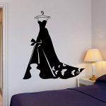 GADGETS WRAP Wedding Dress Wall Decal Women’s Clothing Fashion Vinyl Sticker – AG20-DRP-1839 (Multicolor)