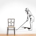 GADGETS WRAP Woman Playing Golf Sports Vinyl Wall Sticker for Golf Gym Modern Living Room Home Decor Wallpaper Removable